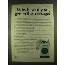 1972 Vantage Cigarettes Ad - Haven't Gotten Message?