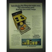 1973 Hotpoint Model RE747 Triple Oven Ad - Microwave