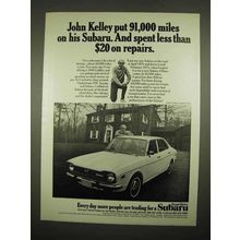 1973 Subaru Car Ad - John Kelley put 91,000 Miles