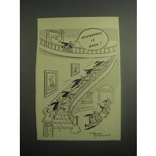 1948 Schweppes Drinks Ad - cartoon by David Langdon - Schweppes is back!