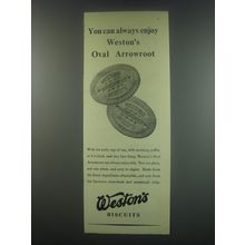 1949 Weston's Biscuits Ad - You can always enjoy Weston's Oval Arrowroot