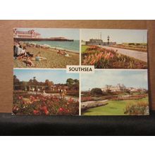 multiview, SOUTHSEA, HAMPSHIRE used vintage postcard 1968 pm =