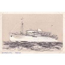 Marechal Joffre French Paquebot Ferry Ship Vintage Postcard