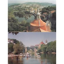 Amarante Portugal Boat Parasols 2x Postcard s