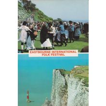 Eastbourne Folk Festival Morris Dancing Crowning Of May Queen Postcard