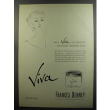 1953 Frances Denney Viva Cream Ad - Face Viva 30 minutes Younger Looking
