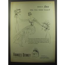 1953 Frances Denney Invisible Beauty Strap Ad - Which face will you wear today?