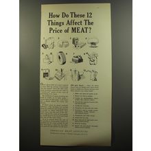 1953 American Meat Institute Ad - How do these 12 things affect the price
