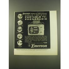 1956 Emerson Port-O-Rama Portabe TV-Phonoradio Advertisement