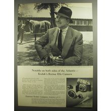 1956 Kodak Retina IIIe Camera Ad - Notable on both sides of the Atlantic