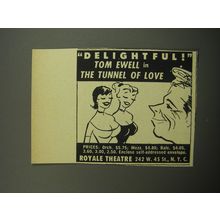 1957 Tunnel of Love Play Ad - Delightful! Tom Ewell in the Tunnel of Love