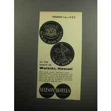 1957 Matson Hotels Advertisement