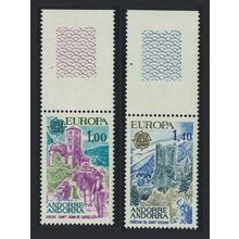 Andorra Fr. Landscapes Europa CEPT 2v Top Coin Margins 1977 MNH SG#F280-F281