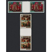 Andorra Fr. Europa Paintings from La Cortinada Church 2v Gutter Pairs 1975