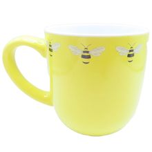 Bee Yellow Ceramic Mug 9.5 CM White Inner Bee Happy Detail Microwave Safe