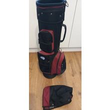 Ts Sport Cart Bag . Burgundy Black Golf Club Bag Nice Condition With Hood