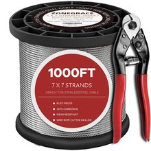 1000FT Stainless Steel Cable Kit for Deck Railing, 1/8 Inch T316 Aircraft Cable