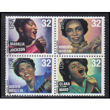 3216-3219 32c Gospel Singers Fine MNH Plt/8 Top S111111 2 Plt #s L09836