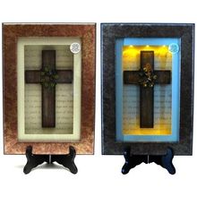 Spiritual Harvest Vine Cross Lighted Shadow Box