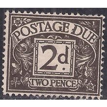 GB 1959 QE2 2d Agate Postage Due used Wmk 179 SG D59 ( 196 )