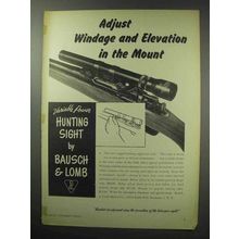 1950 Bausch & Lomb Hunting Sight Ad - Adjust Windage
