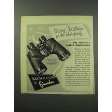 1950 Bausch & Lomb Binoculars Ad - Merry Christmas