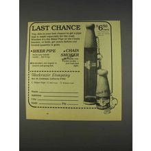 1982 Mackenzie Company Biker Pipe and Chain Smoker Ad