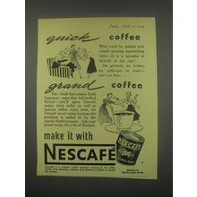 1949 Nestle's Nescafe Coffee Ad - Quick coffee grand coffee