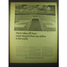1968 Hertz Rent a Car Ad - Hertz takes off from more airports than any airline