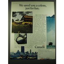 1968 Canada Tourism Ad - We Saved you a colony, just for fun