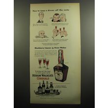 1951 Hiram Walker's Cordials Ad - How to keep a dinner off the rocks