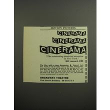 1952 Cinerama Movie Ad - The outstanding theatrical attraction in New York