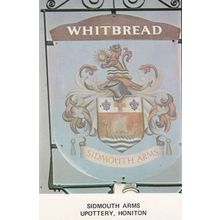 Sidmouth Arms Upottery Honiton Devon Village Pub Hanging Sign Postcard