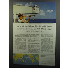 1962 P&O Orient Lines Ad - How to sail the Celebes Sea, the Indian Ocean
