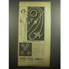 1954 Black, Starr & Gorham Watches and Jewelry Ad - The Groom's gift to bride