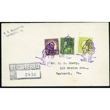 Brownies from (English folklore) in Purple Fancy Cancel Reg Cover - Stuart Katz
