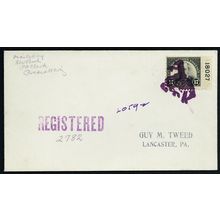 Small Bronco Rider in deep purple Registered Fancy Cancel Cover - Stuart Katz