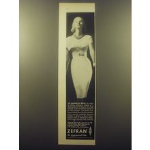 1959 Zefran Fiber Advertisement - dress by Joan Leslie