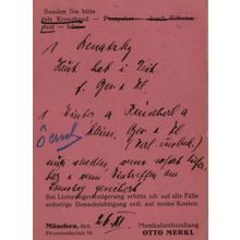 Otto Merkl Munchen German Sheet Music Piano Dealer Old Postcard