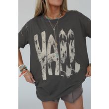 Carbon Grey Vintage Yall Cowboy Boots Graphic Tee