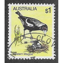 AUS 1980 $1.00 'BIRDS - WESTERN MAGPIE' FINE USED (EBID68-022)