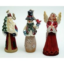 Set of 3 Ornaments Angel, Santa, Snowman