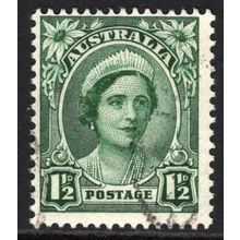 AUSTRALIA 1942/50: KING GEORGE VI DEFINITIVES - 1½d GREEN USED (G1)