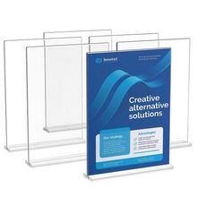 Acrylic Sign Holder, 6 Pack 8.5 x 11-inch Brochure Display Holders, T-Shape ...