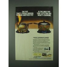 1987 Corning Visions Cookware Ad - Tough Enough to Cook Another Pot