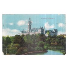 GLASGOW UNIVERSITY used antique postcard =