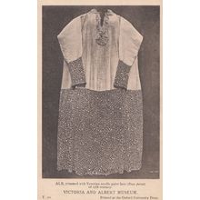 Venetian Needle Point Dress Lace Making London Museum Exhibit Old Postcard