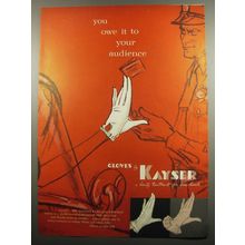 1955 Kayser Gloves Ad - You owe it to your audience