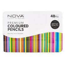 Nova 48 x Coloured Pencil Set Crayons Soft Blendable Pencils artist colouring