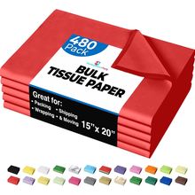 Red Tissue Paper for Gift Bags - 15" X 20" Bulk Tissue Paper Red 480 Sheets - 10